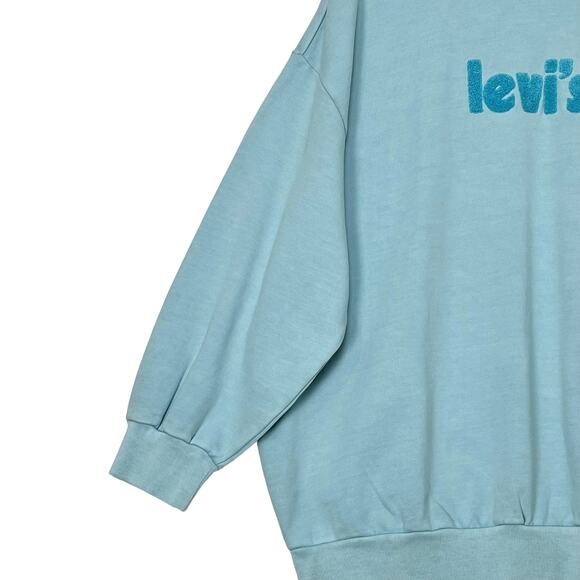 Levis Graphic Prism Crewneck Sweatshirt Sz S Angel Blue Oversized Pullover - Picture 5 of 11